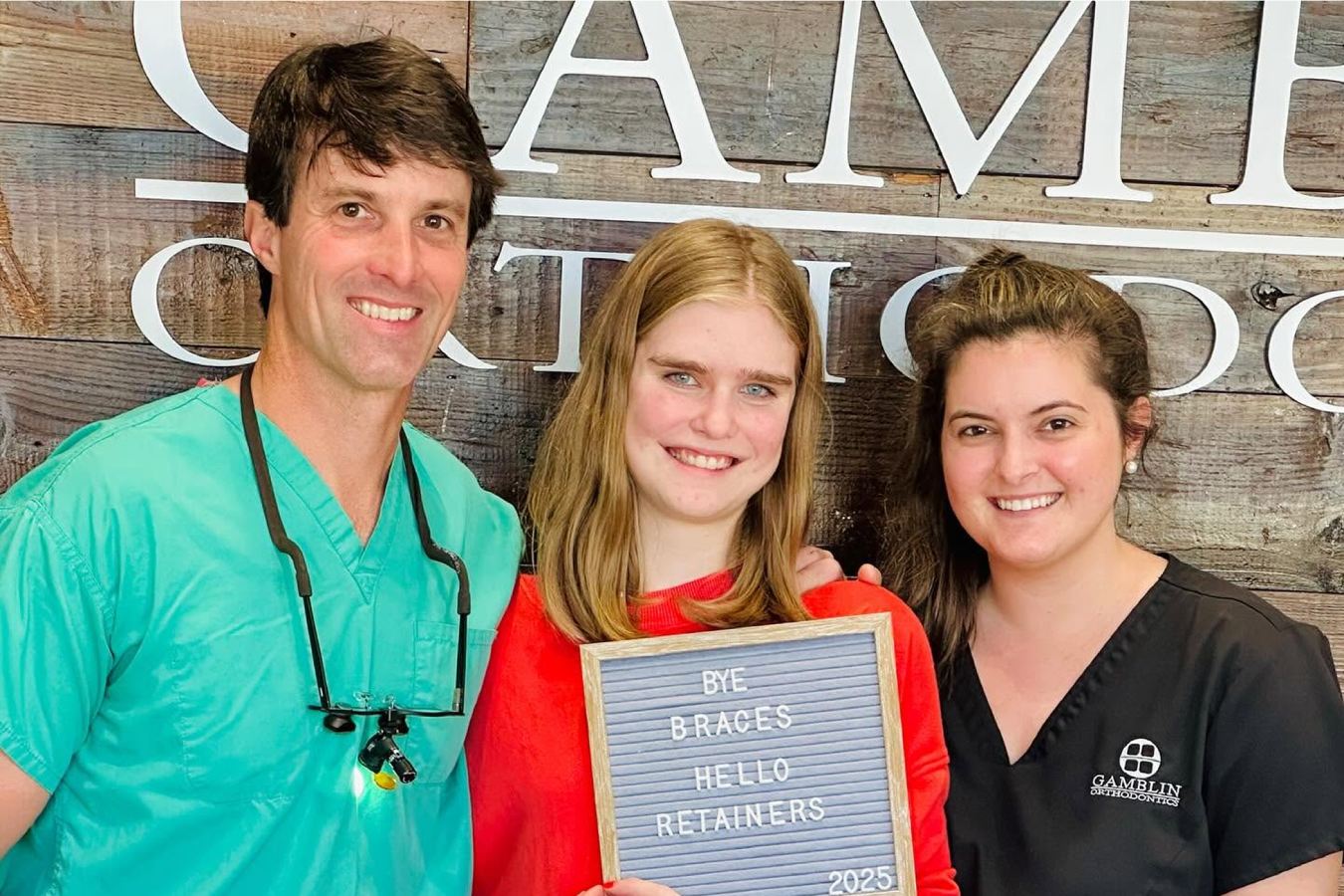 Teenage patient wearing clear aligners at Gamblin Orthodontics